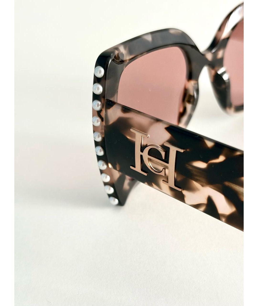 CAROLINA HERRERA Коричневые пластиковые солнцезащитные очки, фото 4