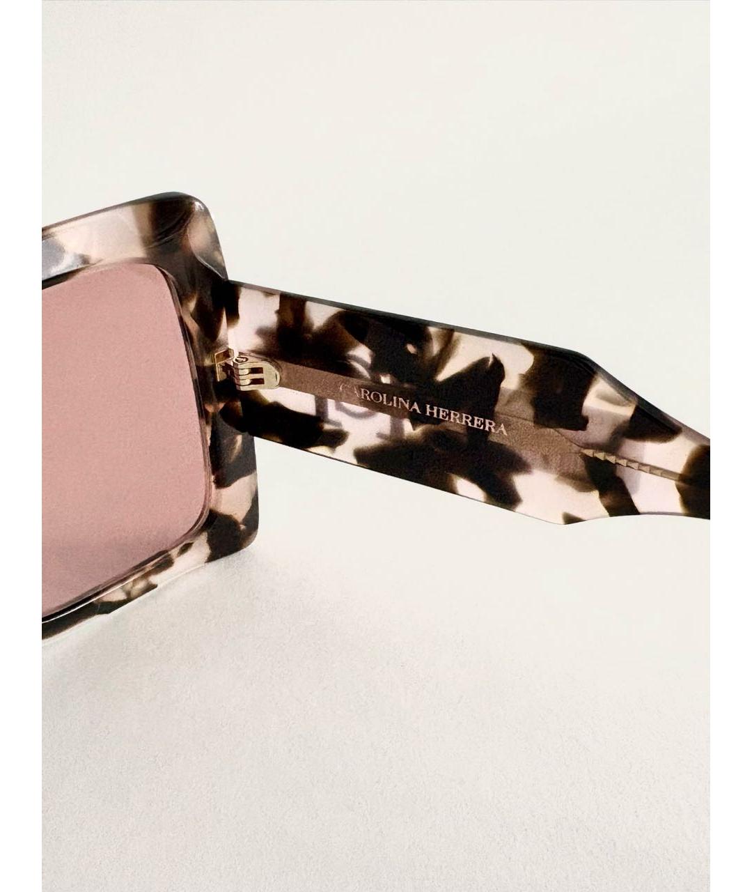 CAROLINA HERRERA Коричневые пластиковые солнцезащитные очки, фото 7