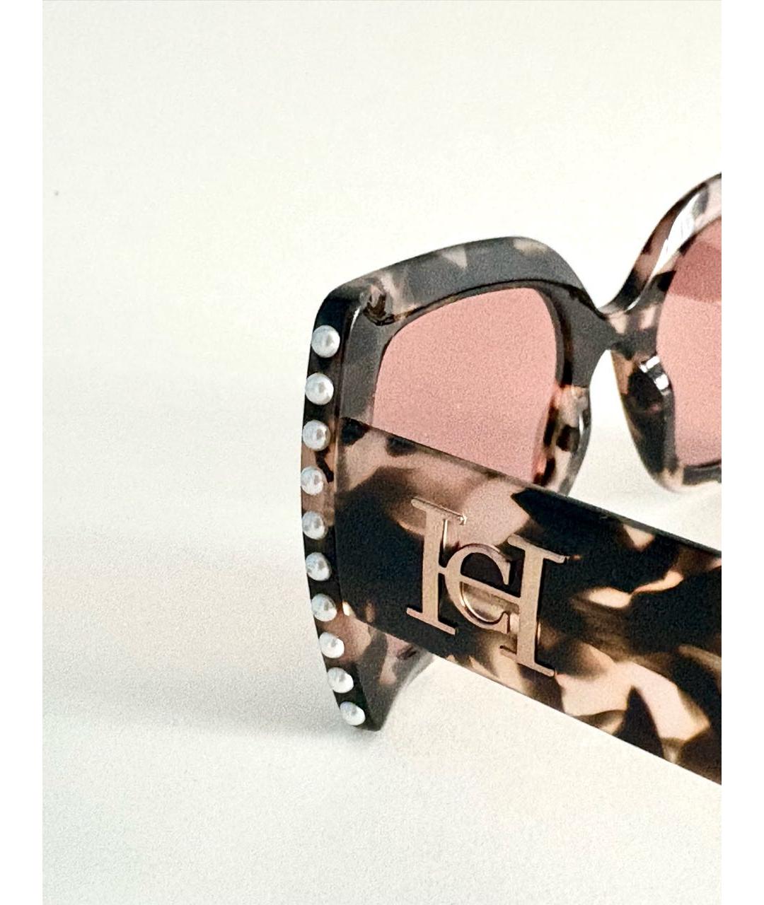 CAROLINA HERRERA Коричневые пластиковые солнцезащитные очки, фото 3