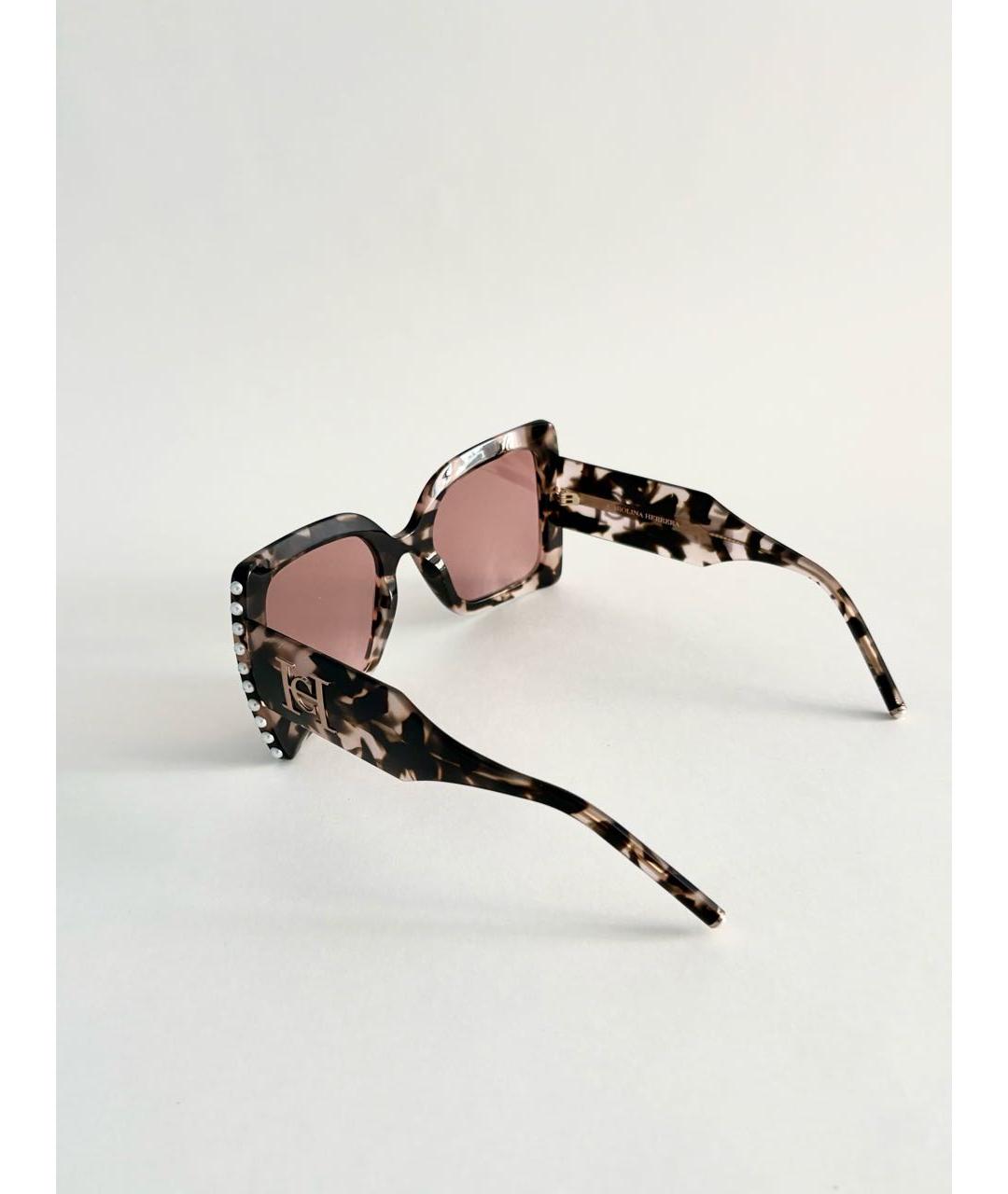 CAROLINA HERRERA Коричневые пластиковые солнцезащитные очки, фото 2