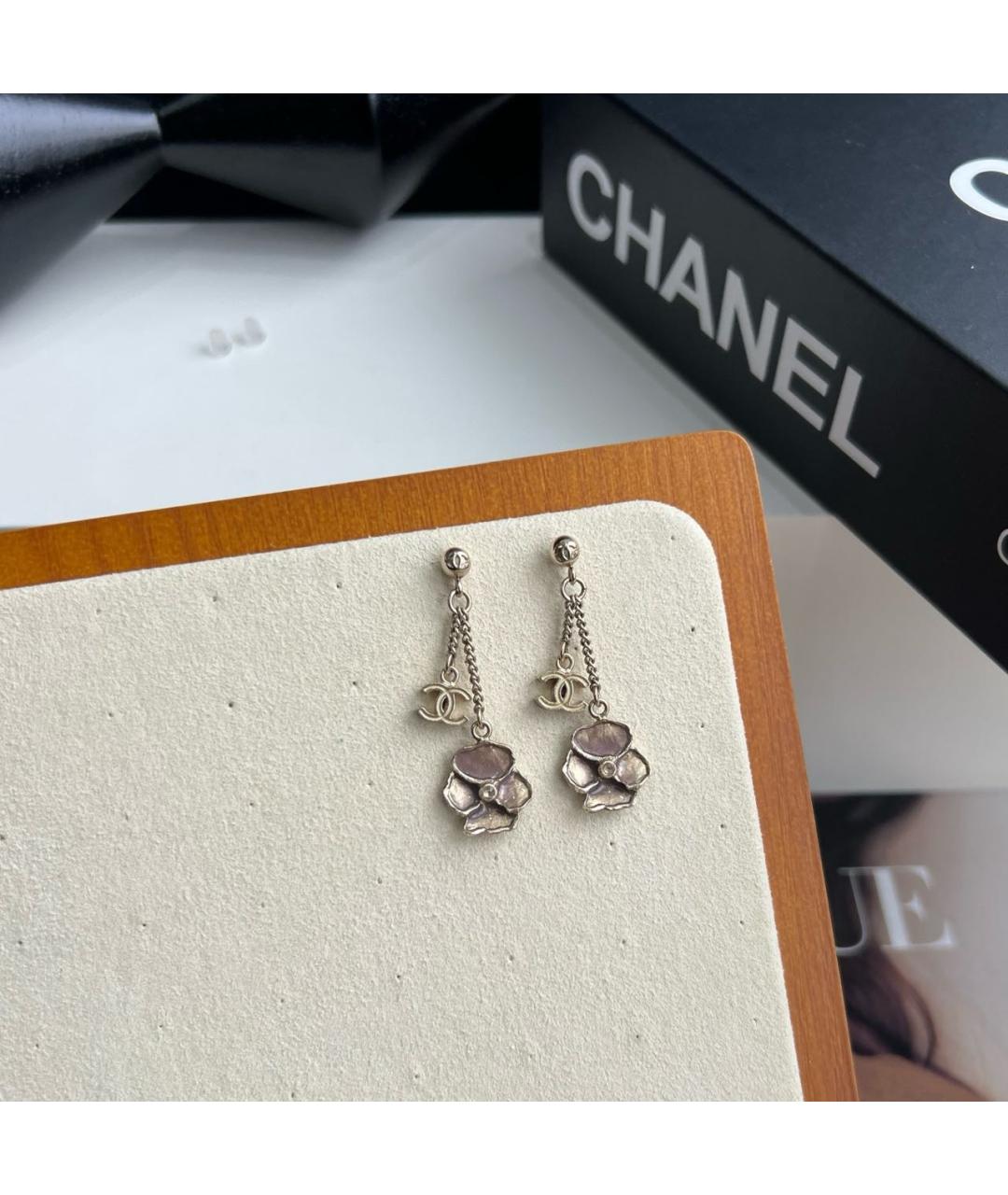 CHANEL Золотые металлические серьги, фото 3