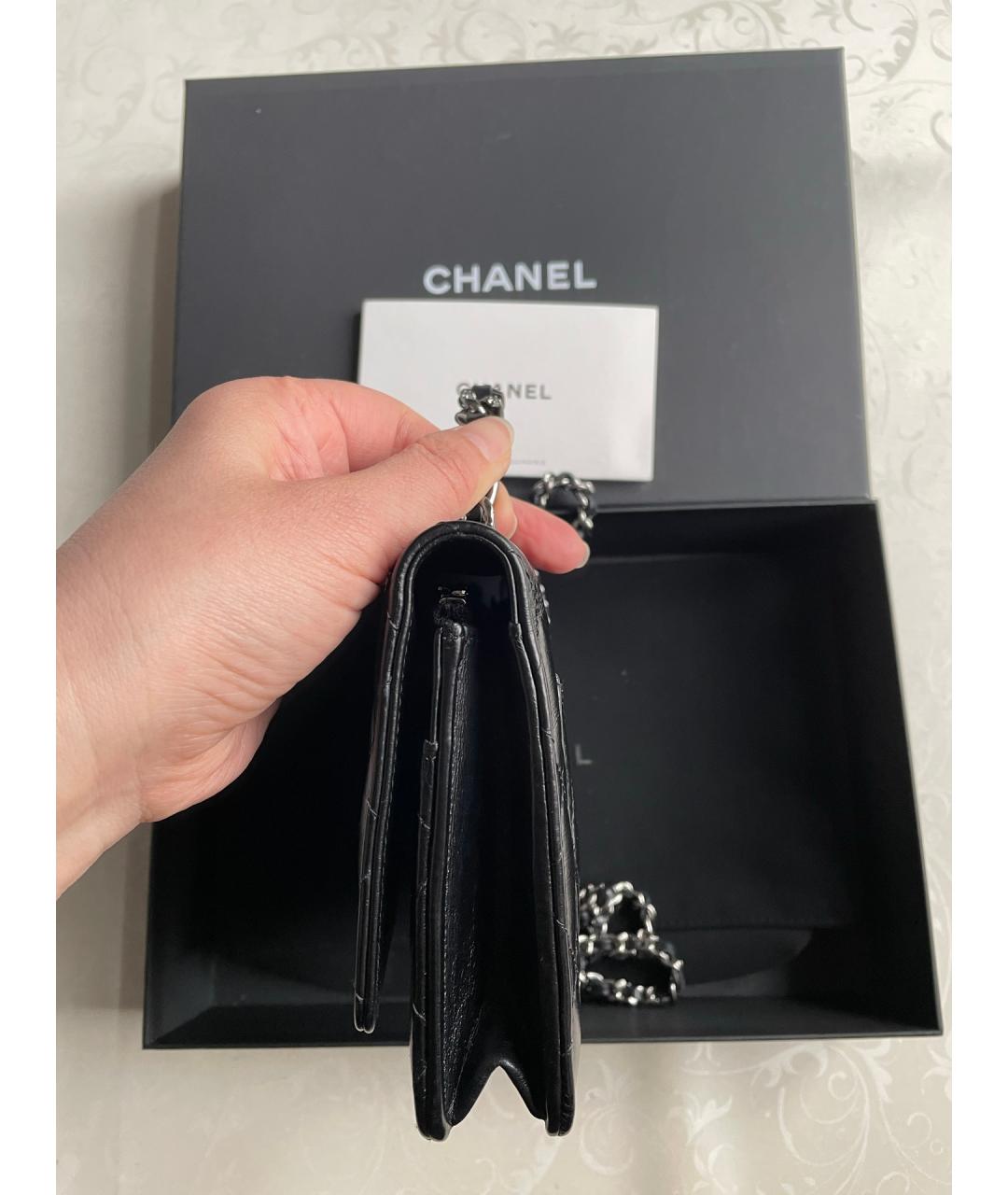 CHANEL Черная кожаная сумка через плечо, фото 4