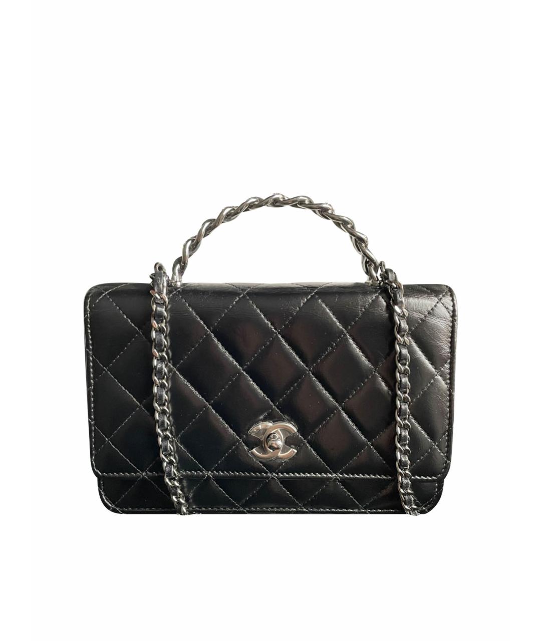 CHANEL Черная кожаная сумка через плечо, фото 1