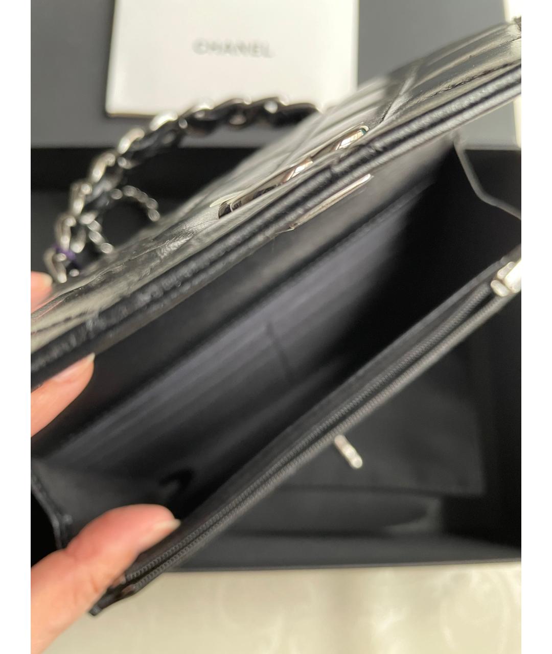 CHANEL Черная кожаная сумка через плечо, фото 6