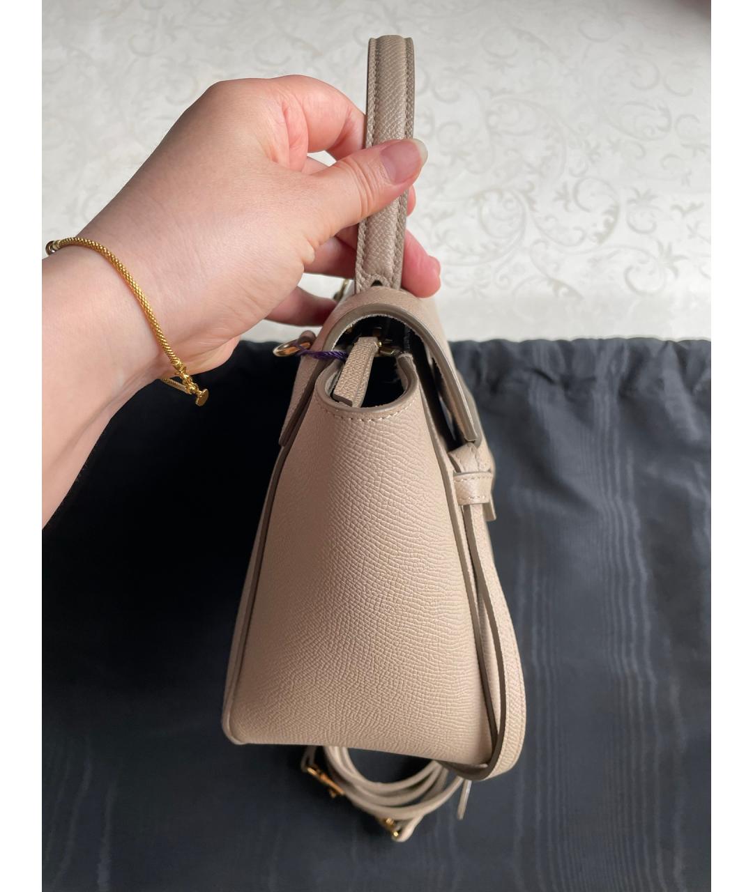 CELINE Бежевая кожаная сумка тоут, фото 5