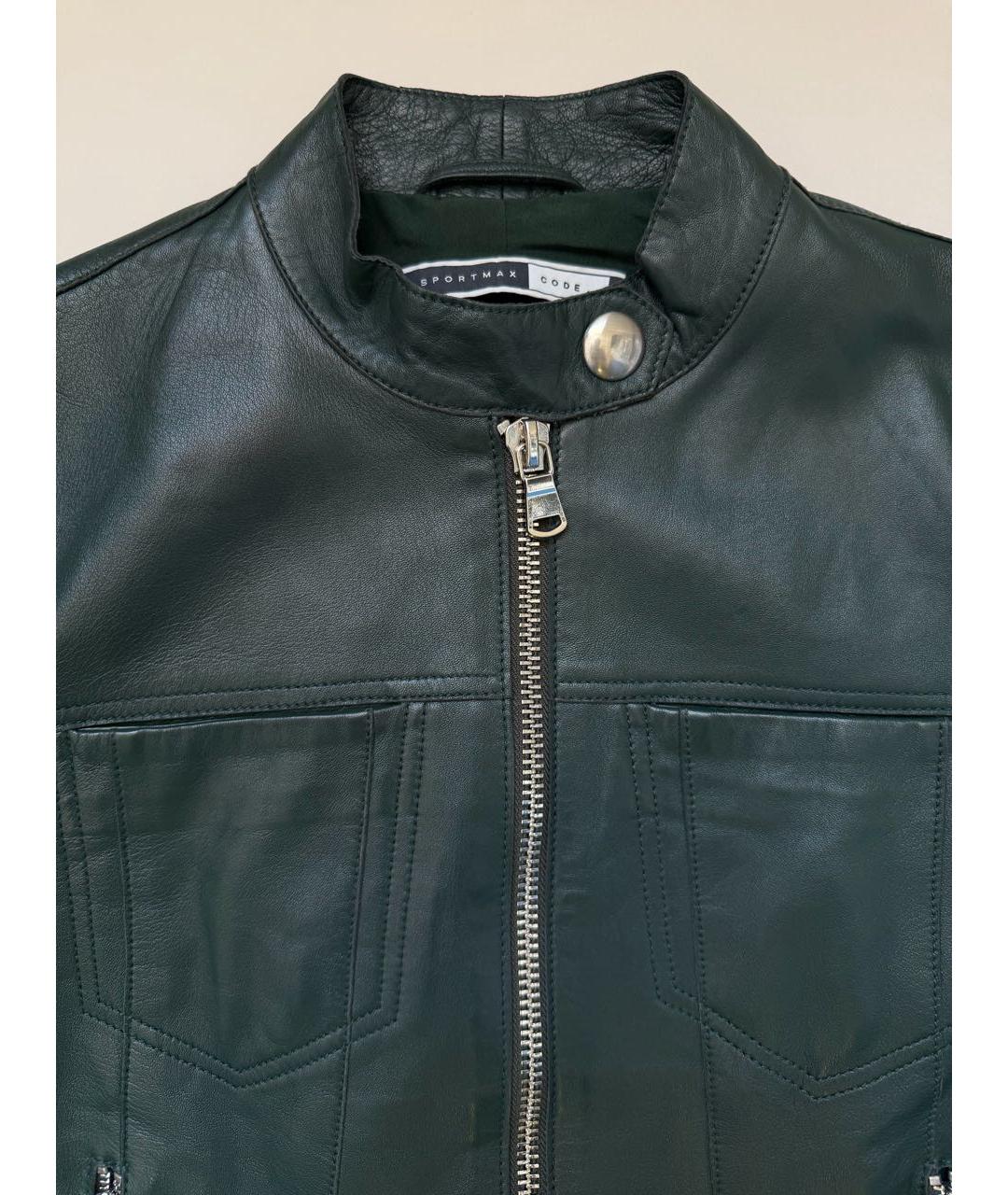 SPORT MAX CODE Зеленая кожаная куртка, фото 5