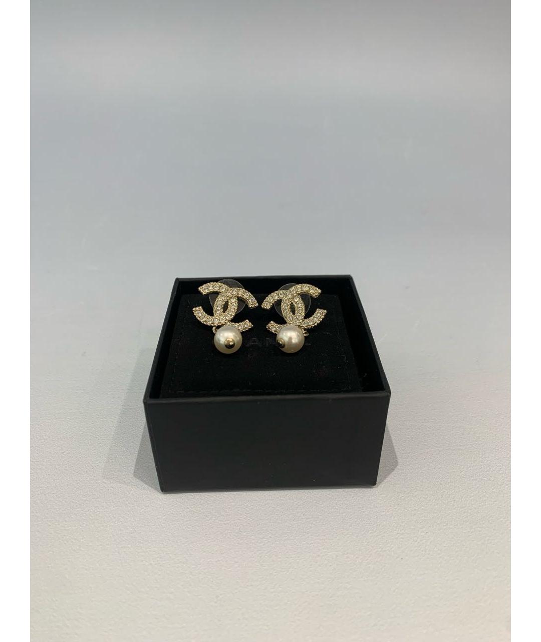 CHANEL Золотые металлические серьги, фото 3
