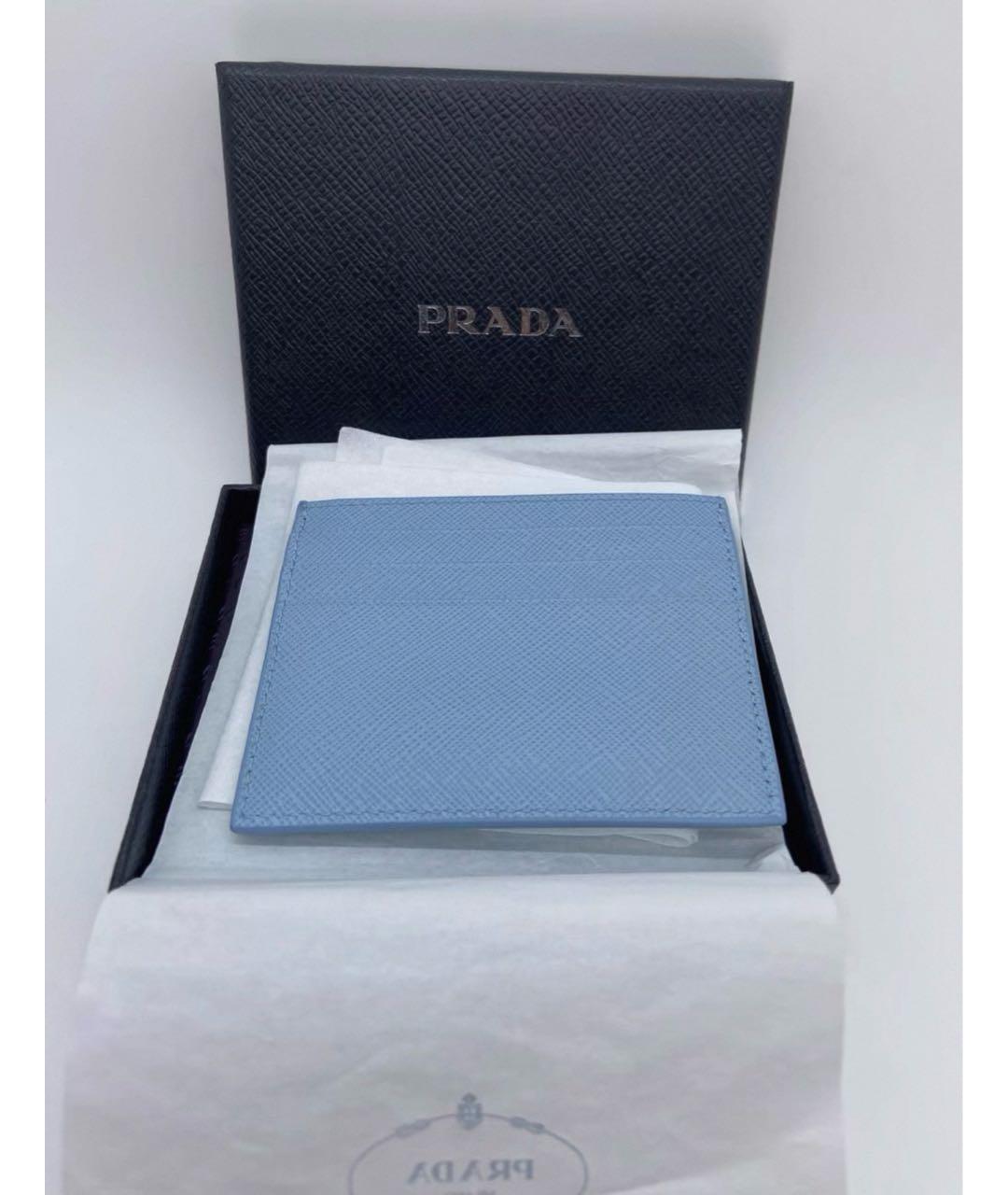 PRADA Бирюзовый кожаный кардхолдер, фото 2
