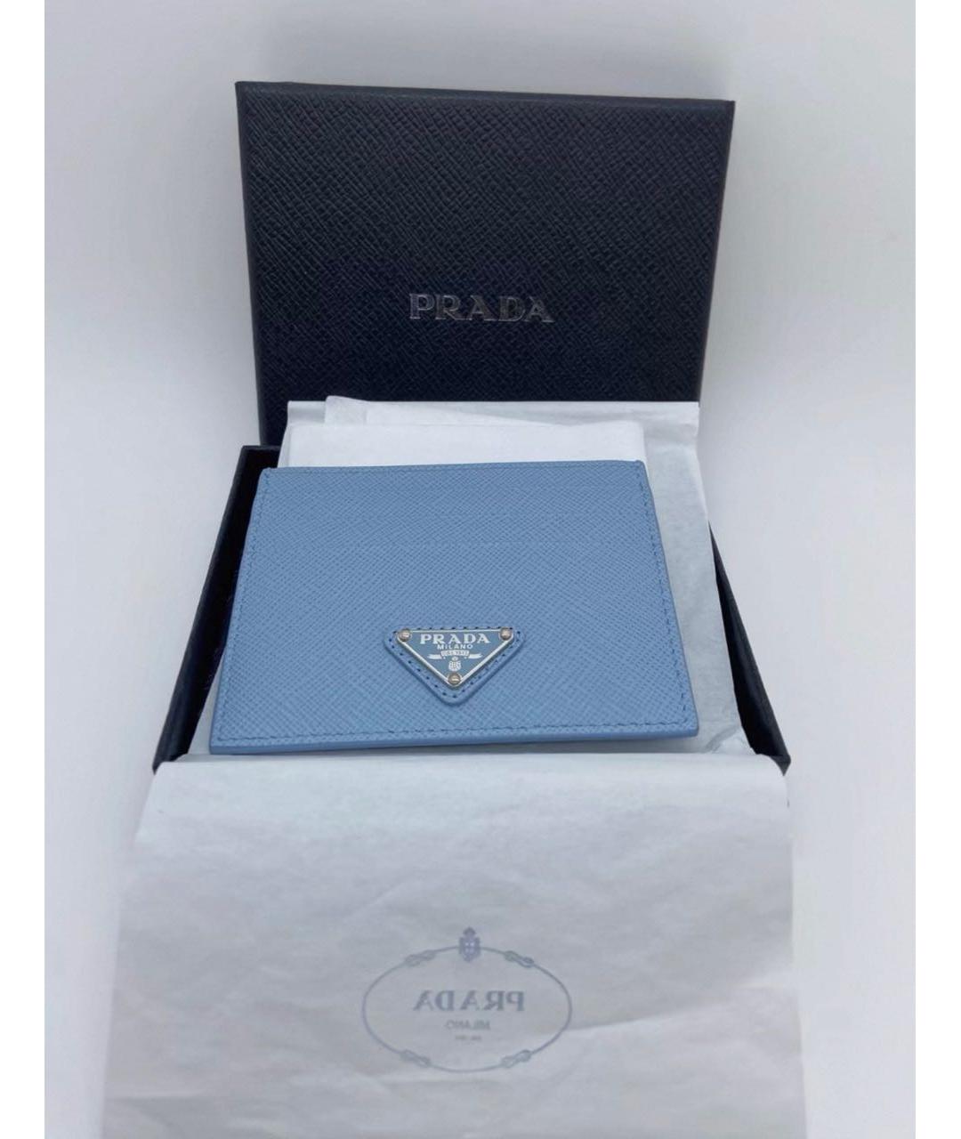 PRADA Бирюзовый кожаный кардхолдер, фото 3