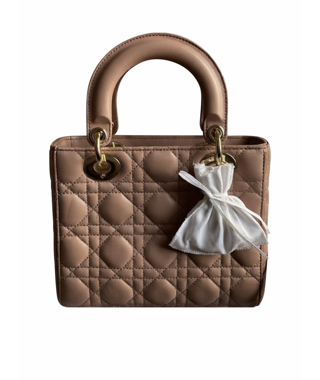 CHRISTIAN DIOR Коричневая кожаная сумка тоут, фото 1