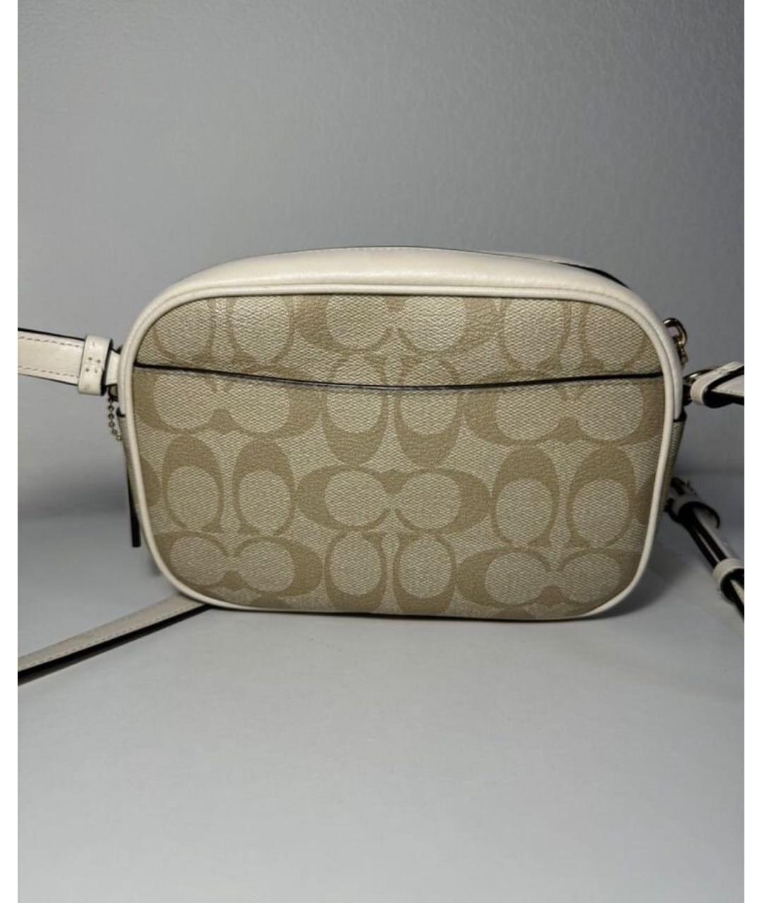 COACH Бежевая кожаная сумка через плечо, фото 2