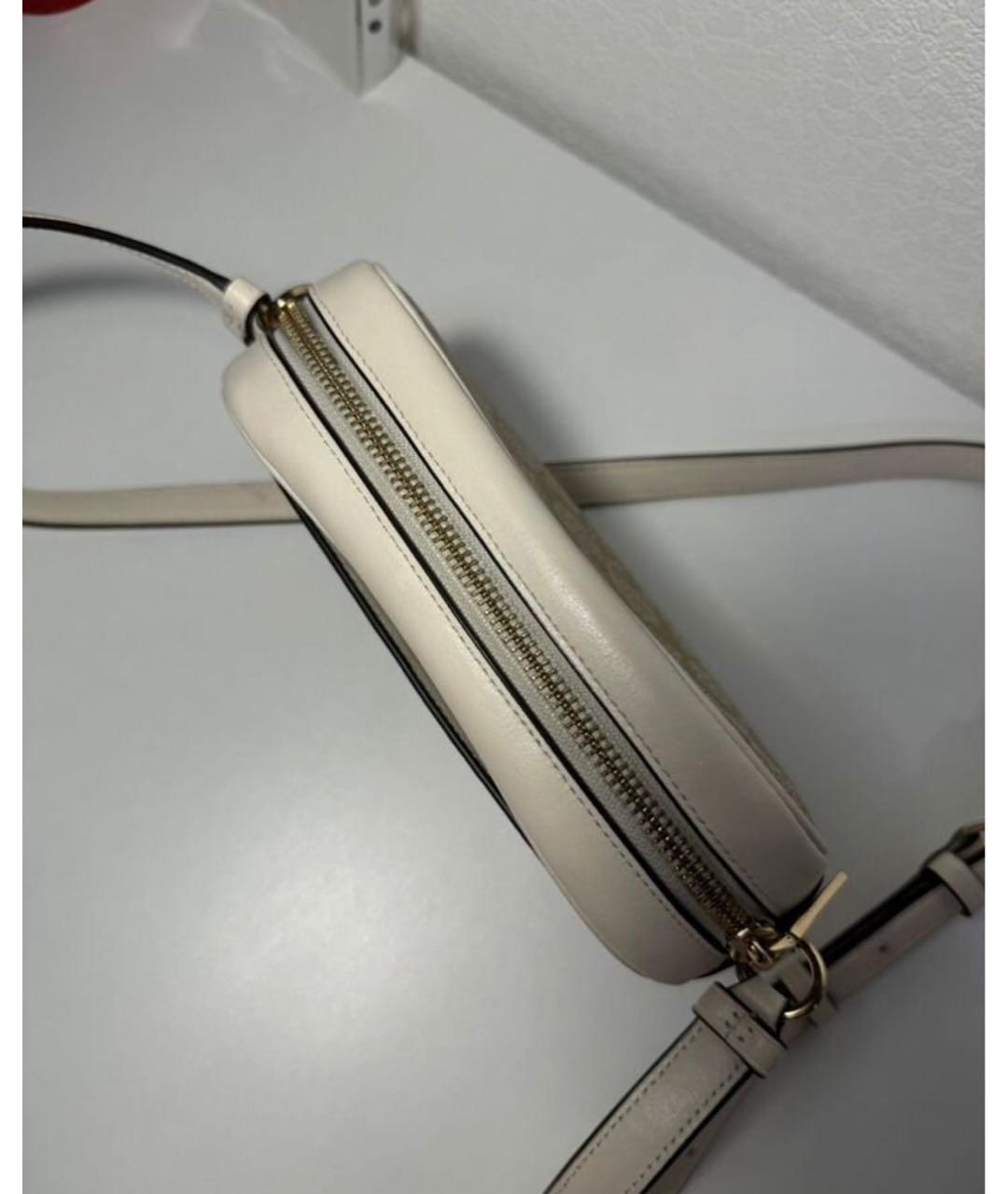 COACH Бежевая кожаная сумка через плечо, фото 3