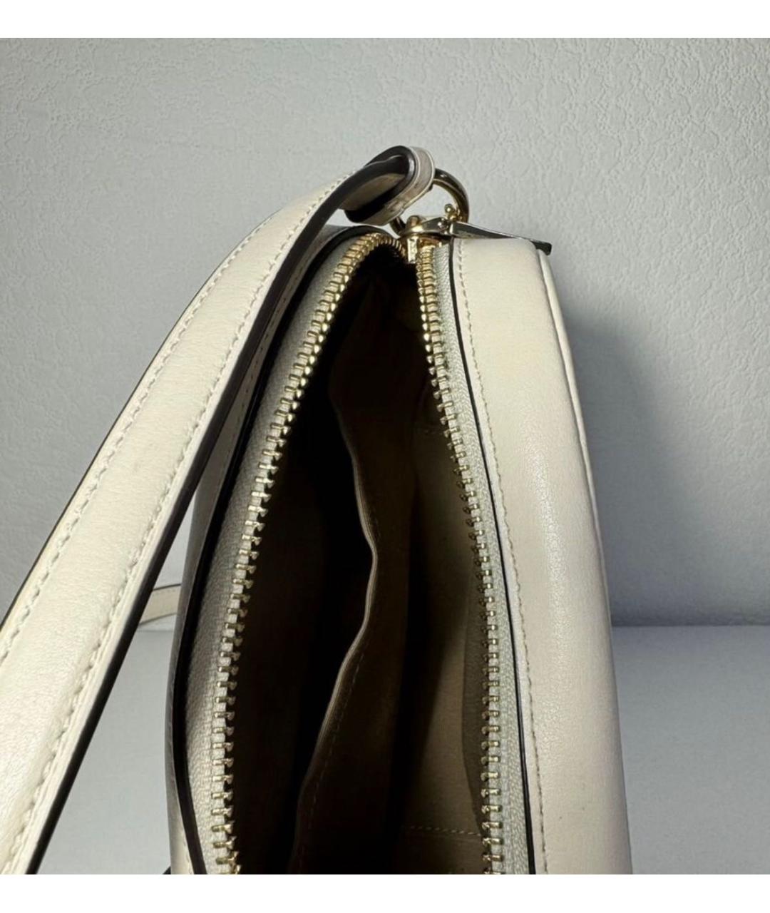 COACH Бежевая кожаная сумка через плечо, фото 8