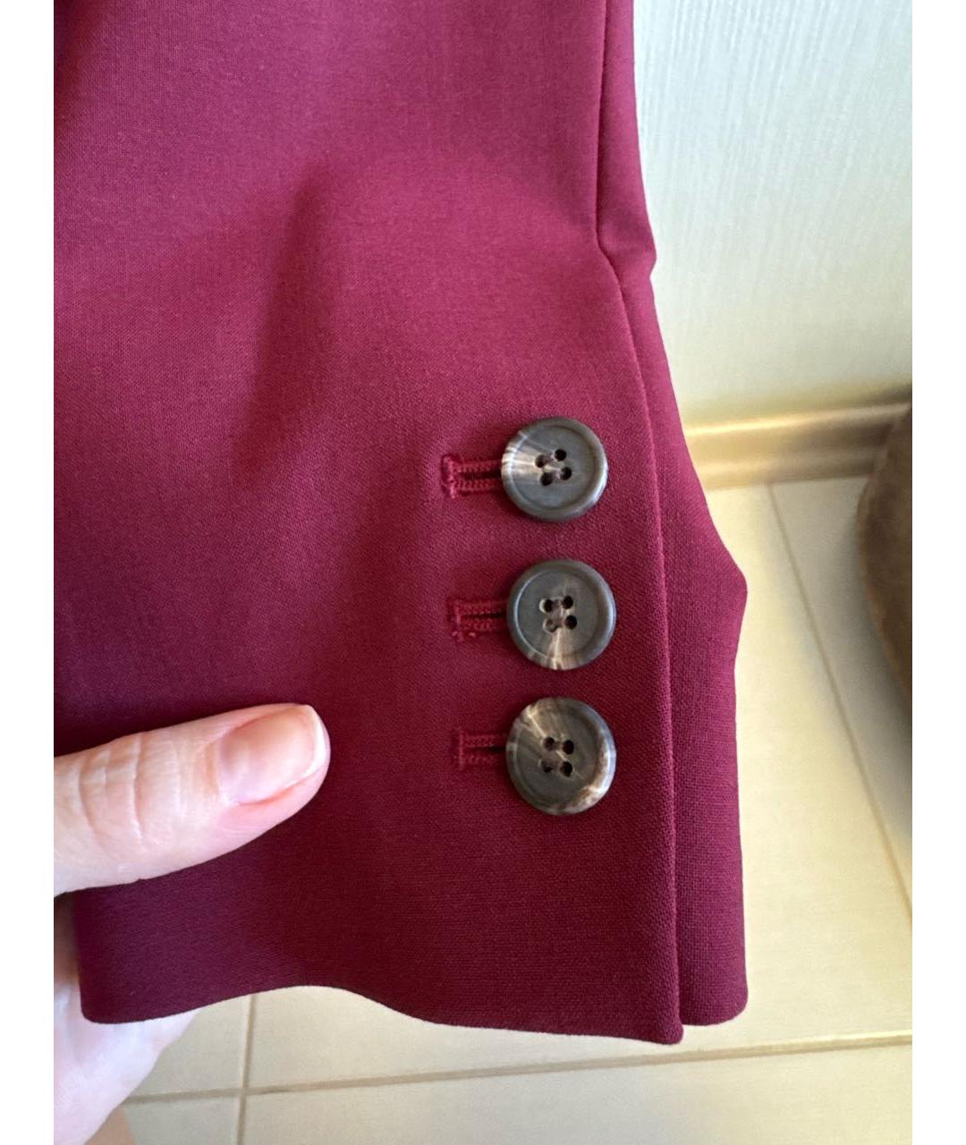 THEORY Бордовый шерстяной костюм с брюками, фото 5
