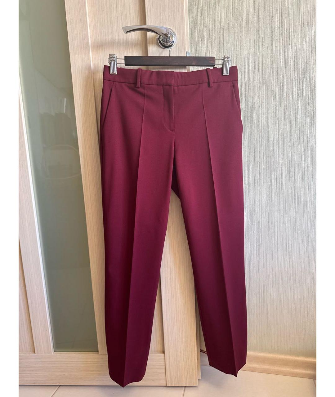 THEORY Бордовый шерстяной костюм с брюками, фото 2