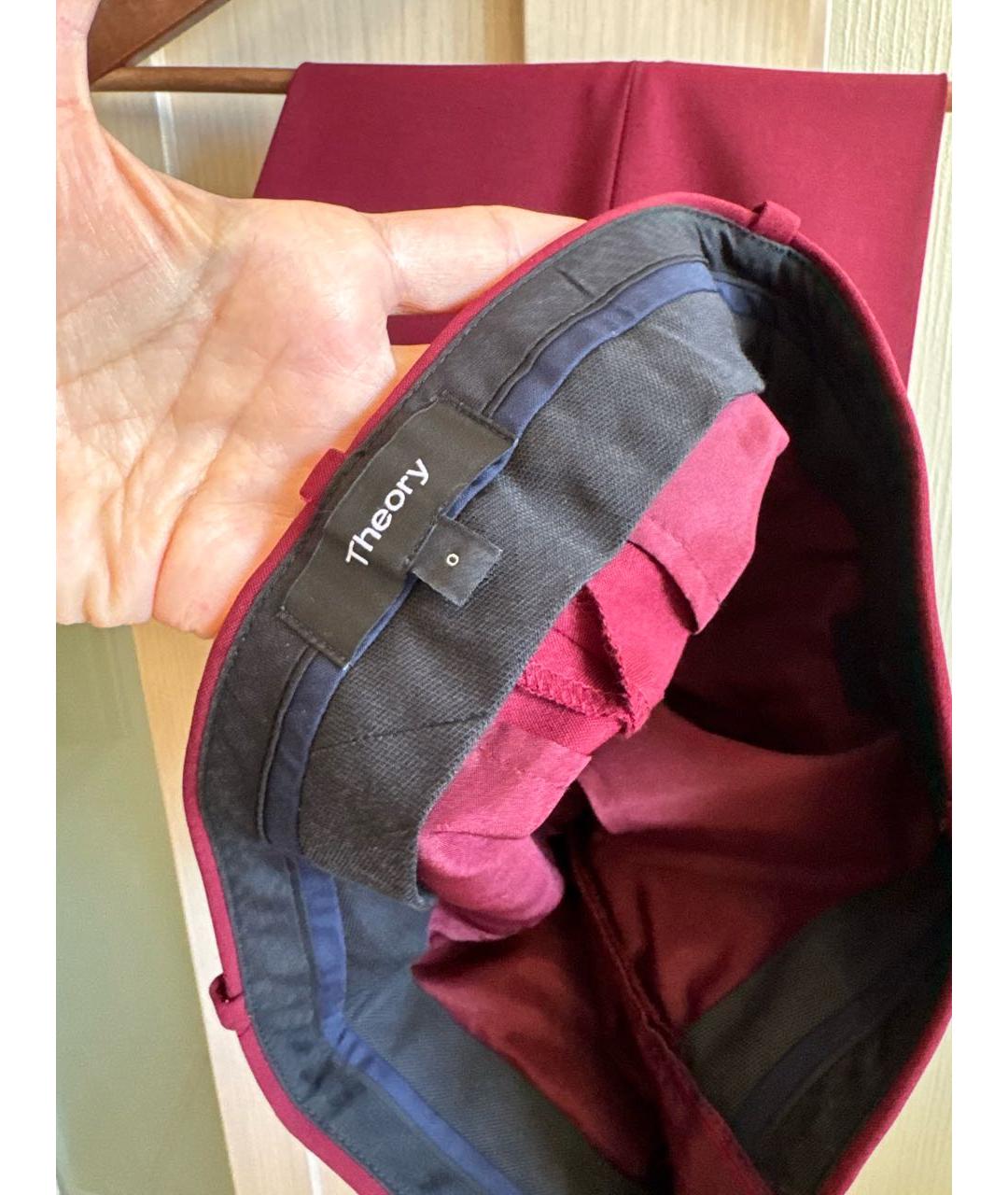 THEORY Бордовый шерстяной костюм с брюками, фото 7
