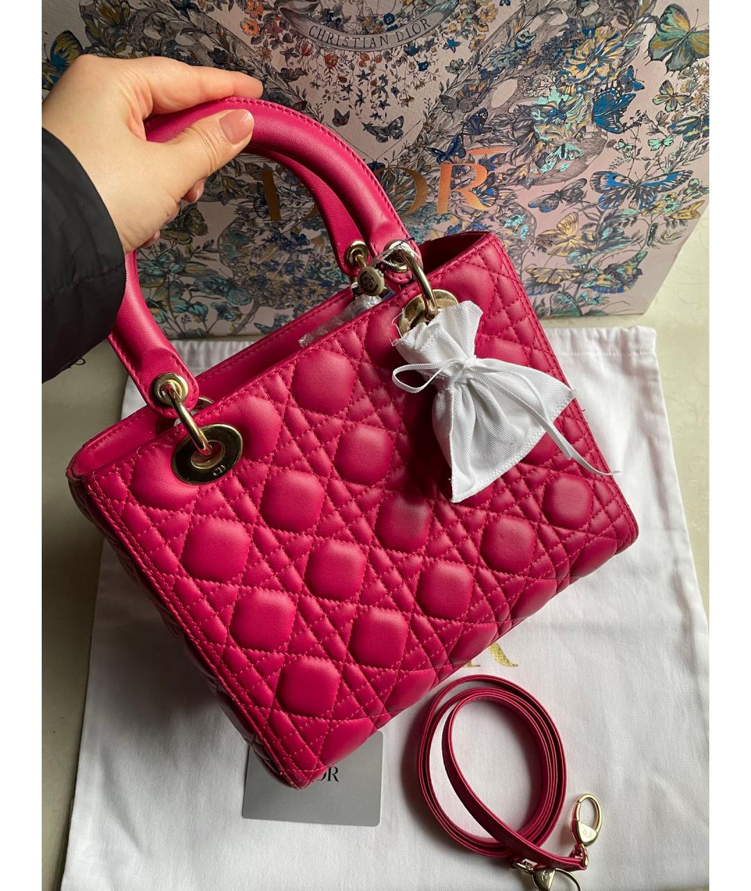 CHRISTIAN DIOR Красная кожаная сумка тоут, фото 2