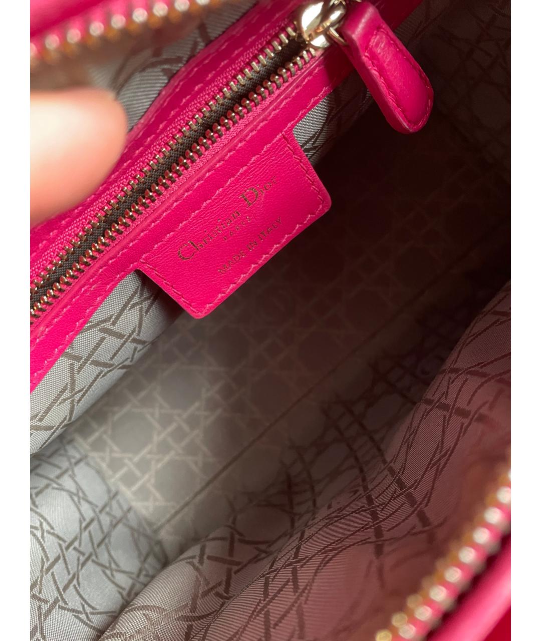 CHRISTIAN DIOR Красная кожаная сумка тоут, фото 6