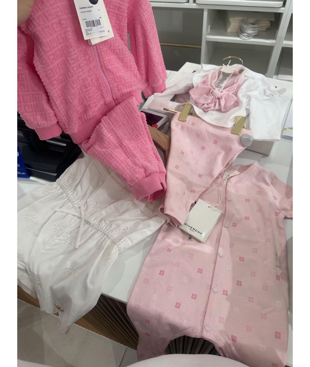 GIVENCHY Розовый хлопковый боди/ползунок, фото 3