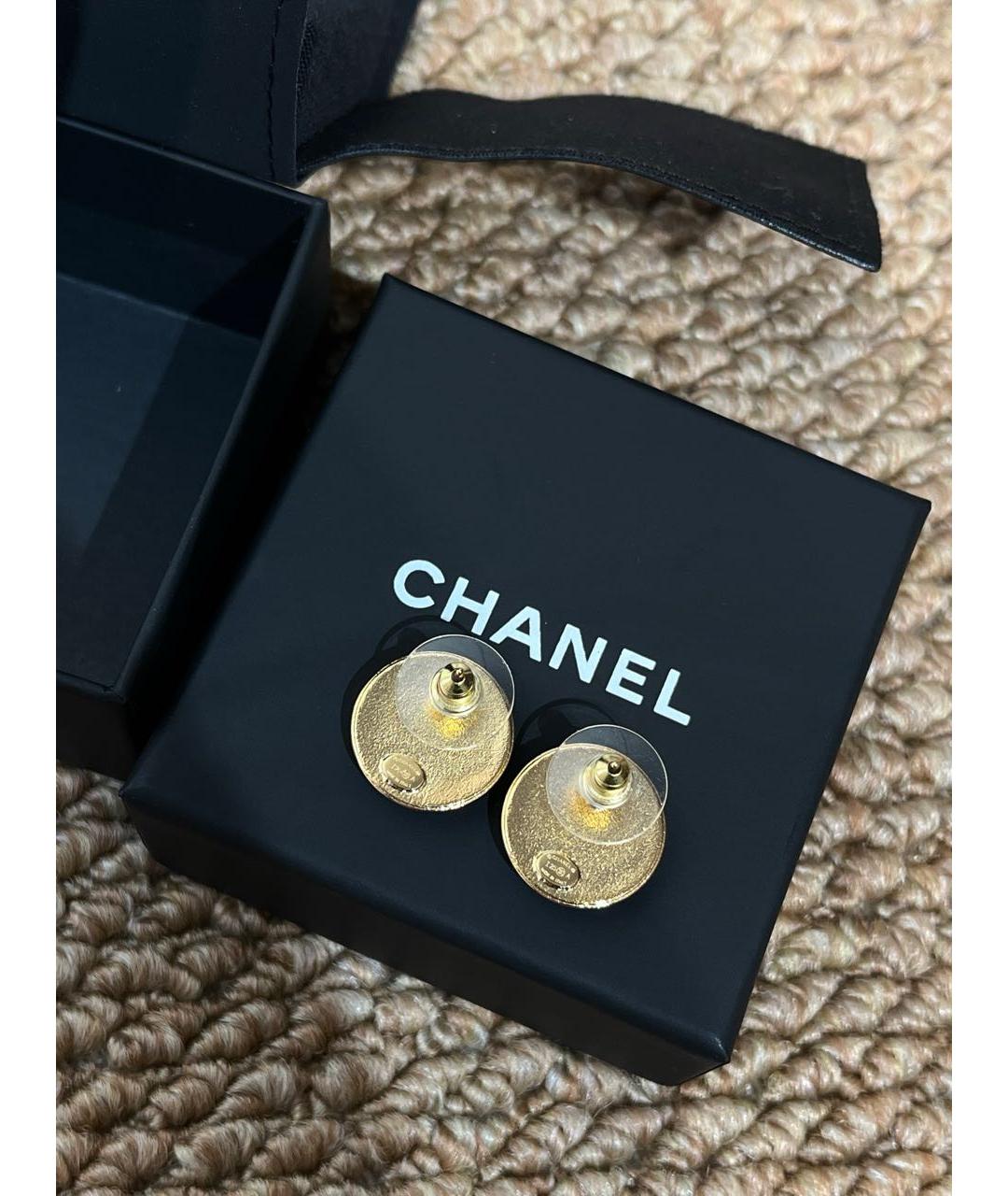 CHANEL Золотые металлические серьги, фото 3