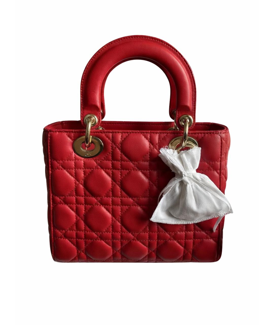 CHRISTIAN DIOR Красная кожаная сумка тоут, фото 1