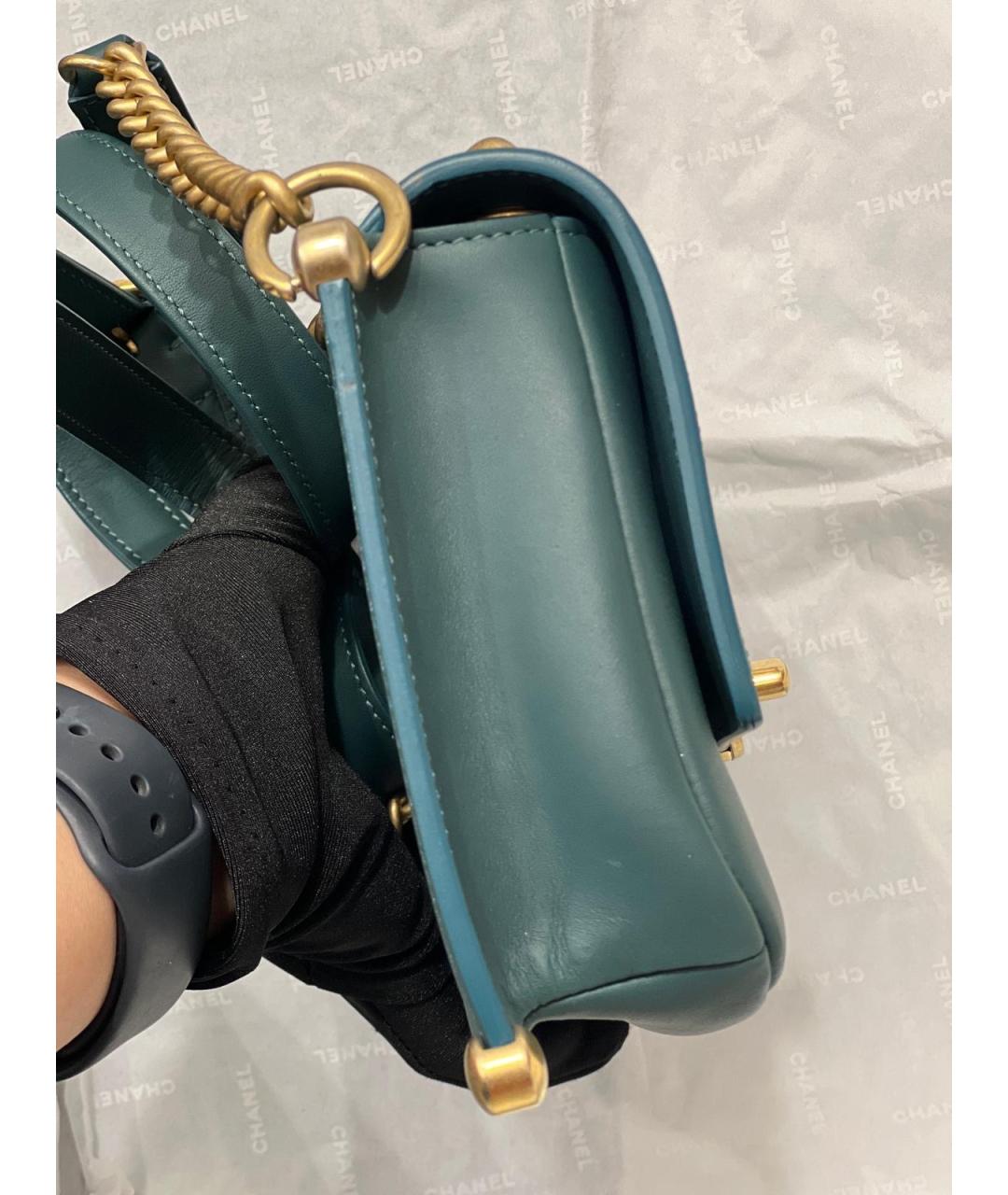 CHANEL Зеленая кожаная сумка через плечо, фото 6