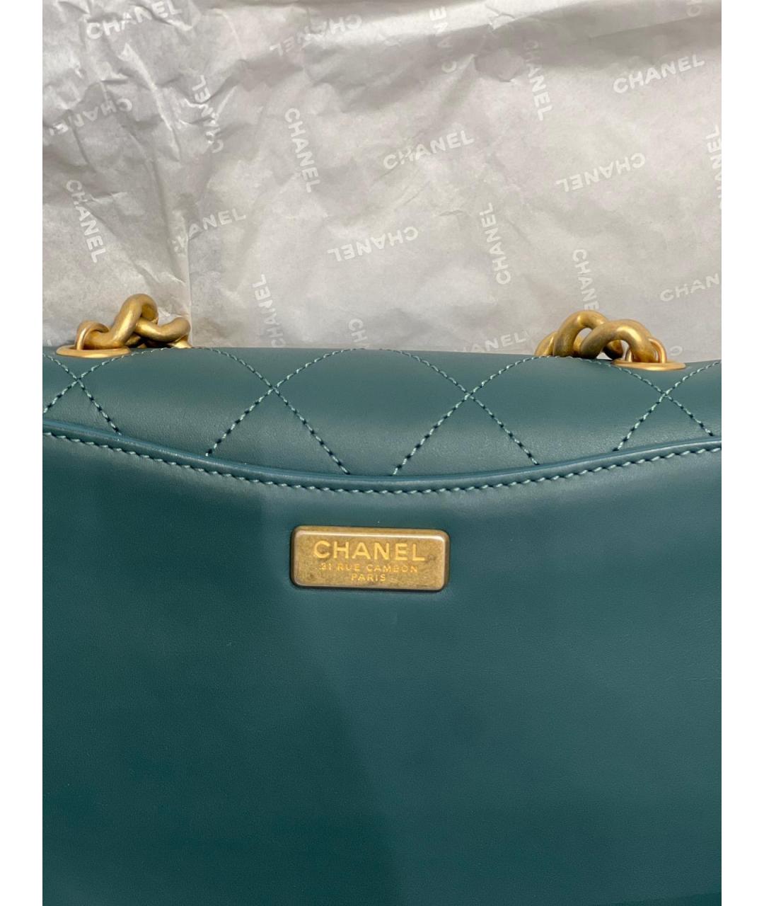 CHANEL Зеленая кожаная сумка через плечо, фото 4
