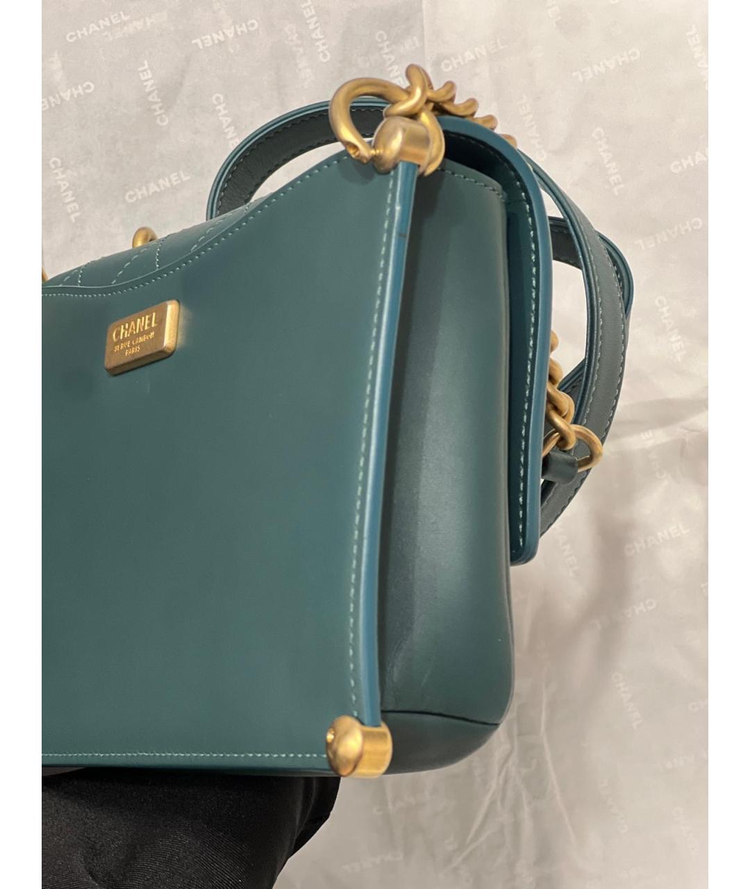 CHANEL Зеленая кожаная сумка через плечо, фото 8