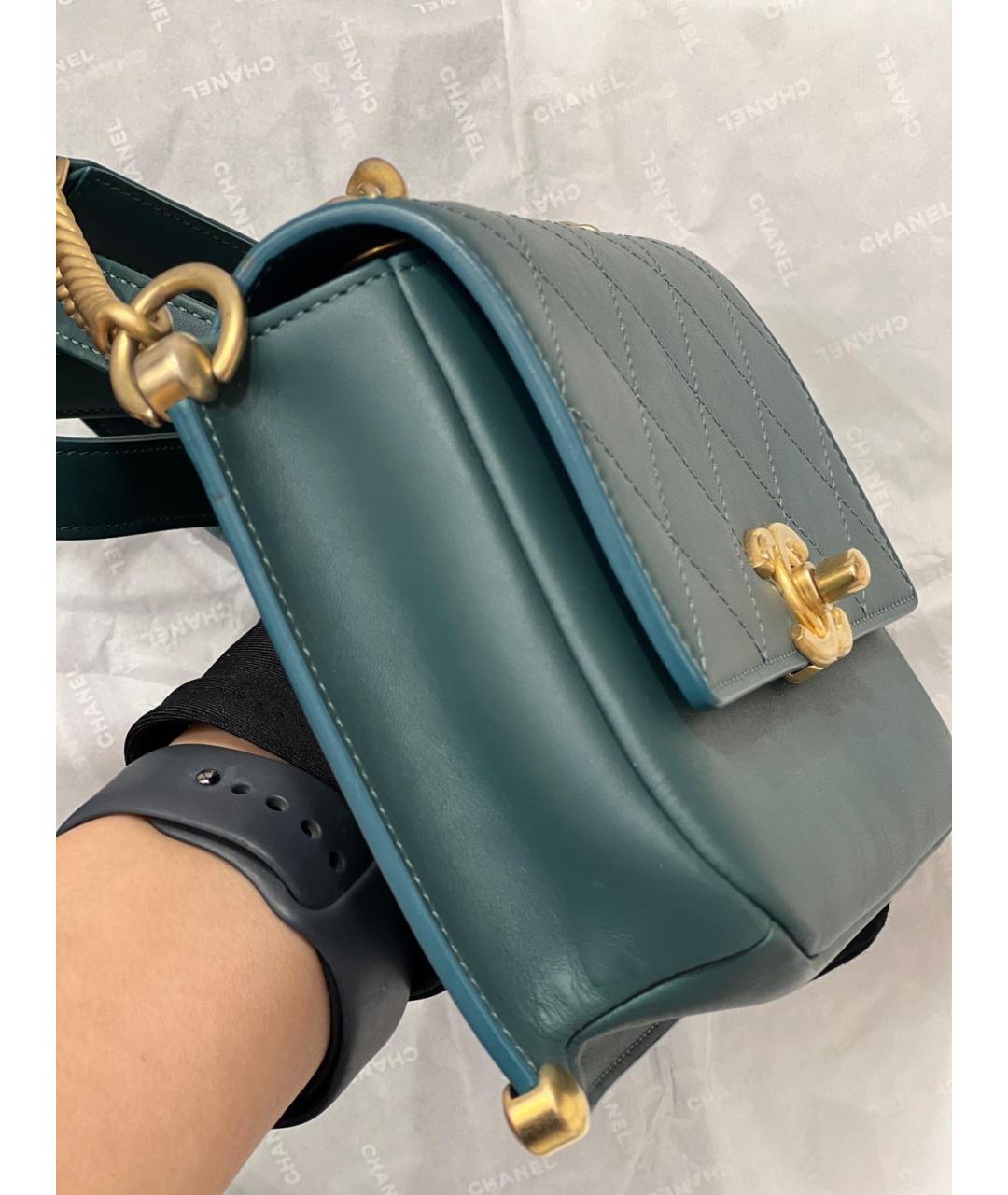 CHANEL Зеленая кожаная сумка через плечо, фото 7