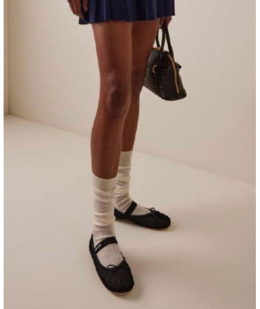 MIU MIU Черные текстильные балетки, фото 4