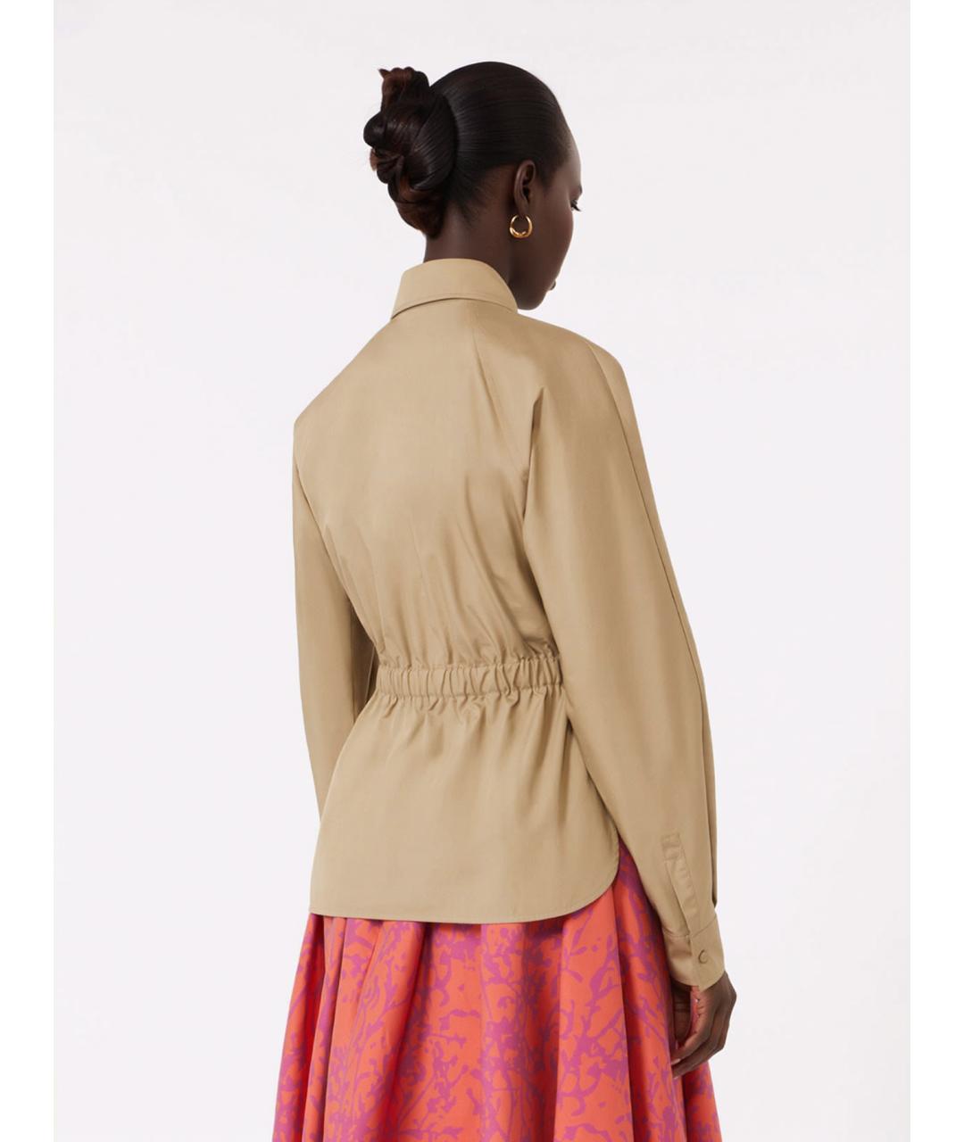 MAX MARA Бежевая хлопковая рубашка, фото 4