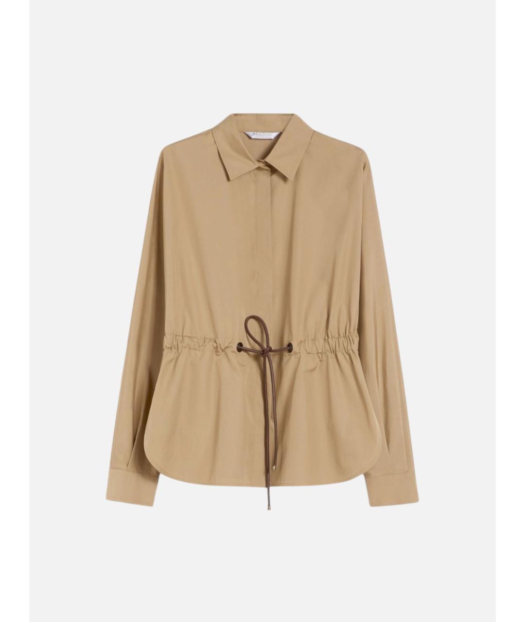 MAX MARA Бежевая хлопковая рубашка, фото 6
