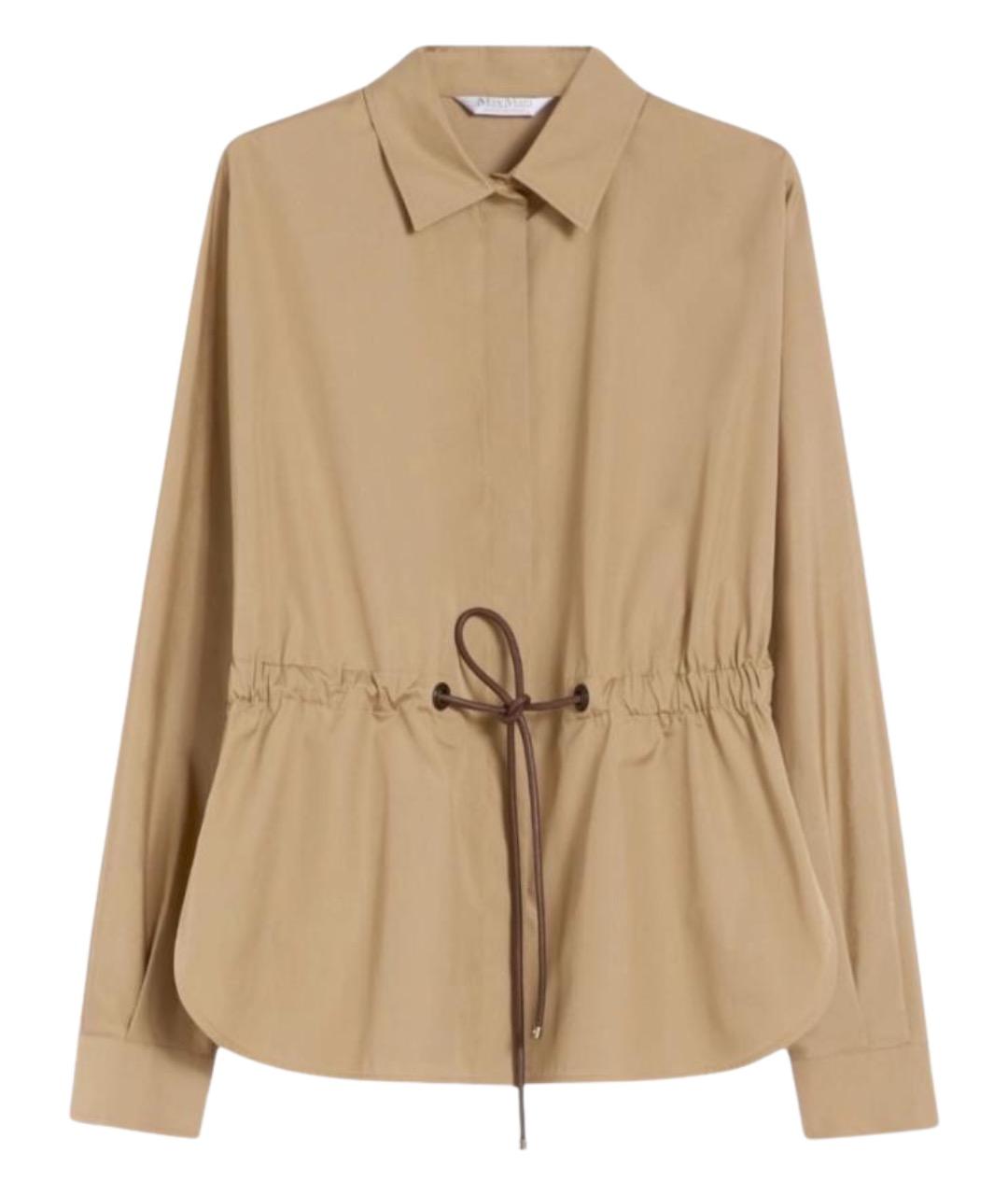 MAX MARA Бежевая хлопковая рубашка, фото 1