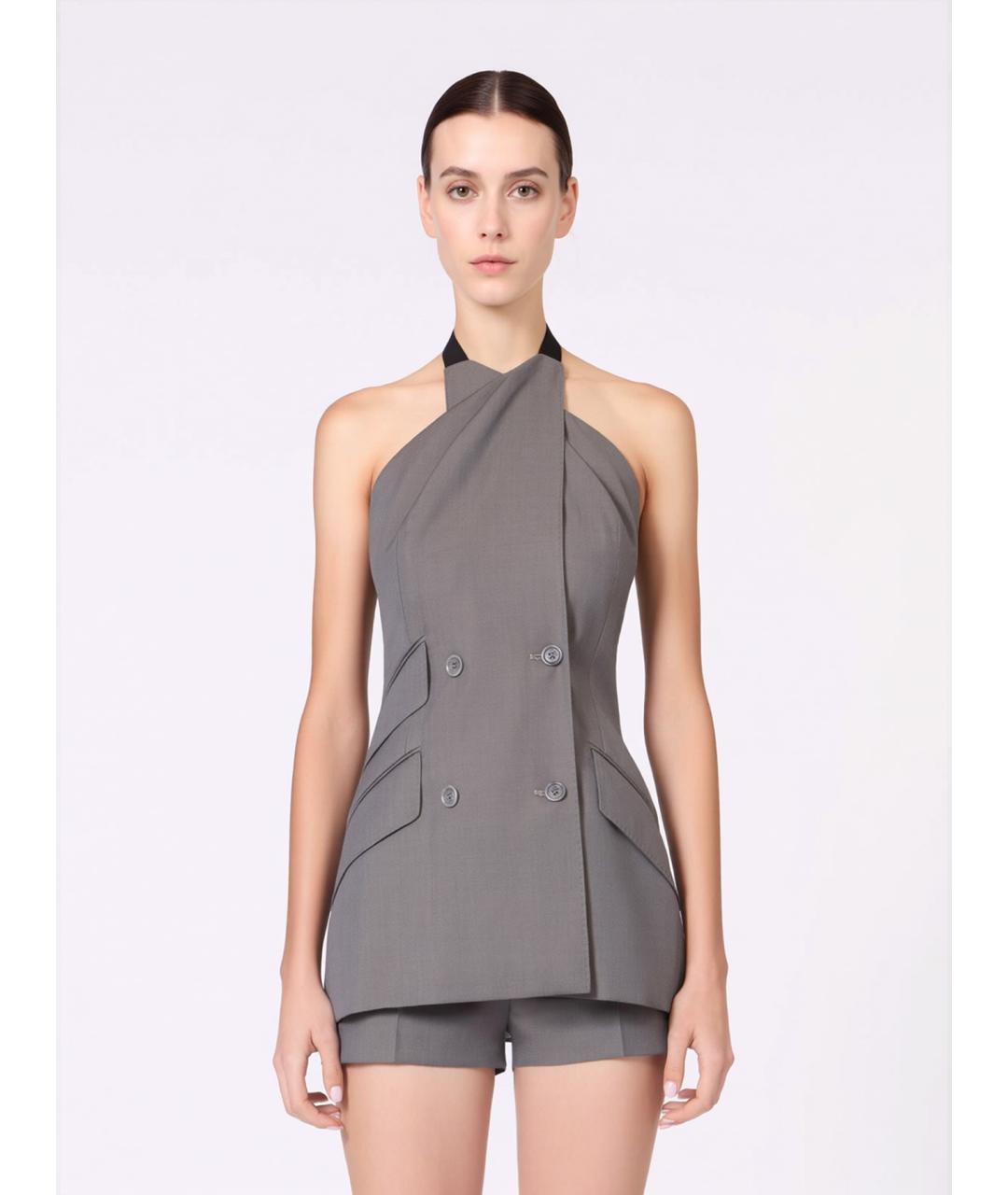 MAX MARA Серый шерстяной жилет, фото 3