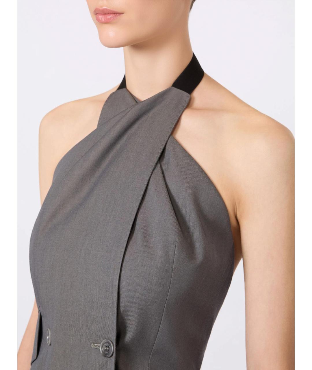 MAX MARA Серый шерстяной жилет, фото 5