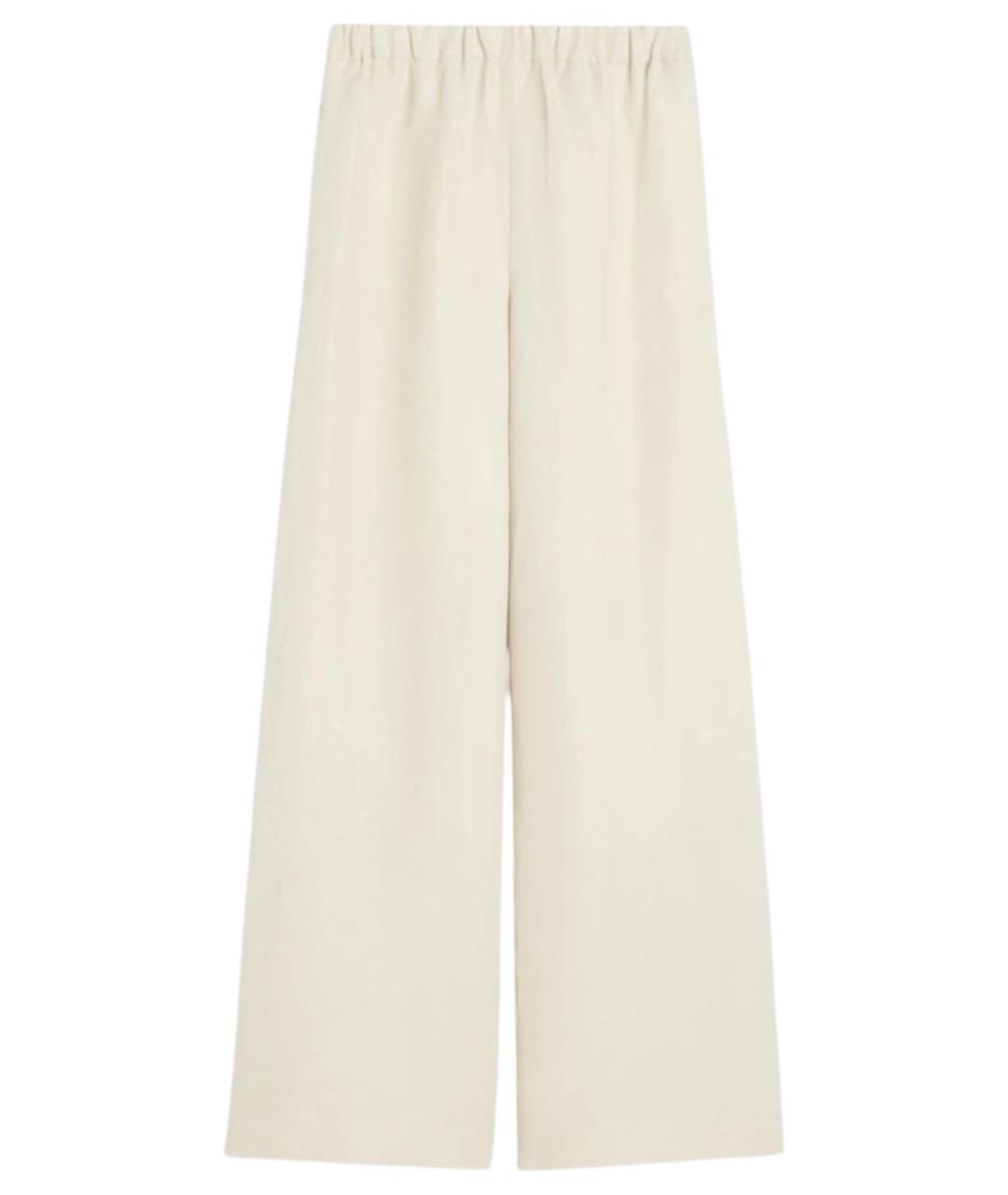 MAX MARA Бежевые льняные брюки широкие, фото 1