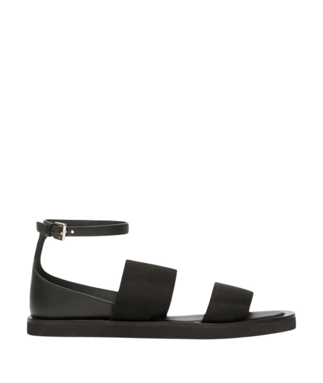 MAX MARA Черные кожаные сандалии, фото 1