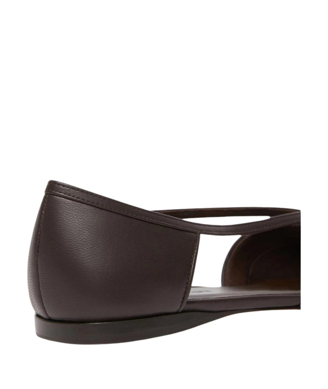 MAX MARA Коричневые кожаные балетки, фото 4