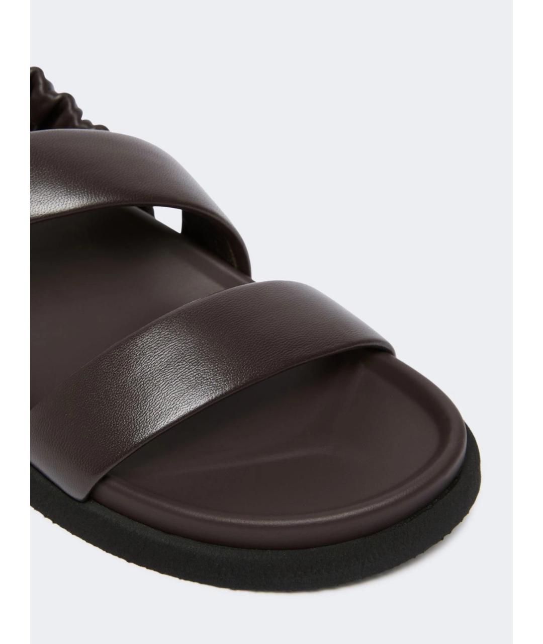 MAX MARA Коричневые кожаные сандалии, фото 3