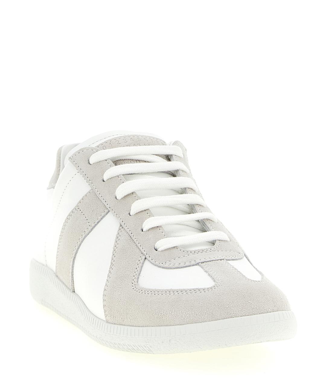 MAISON MARGIELA Белые кожаные низкие кроссовки / кеды, фото 2