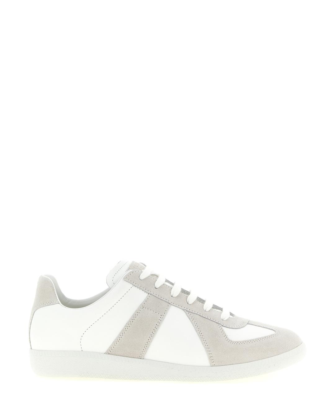 MAISON MARGIELA Белые кожаные низкие кроссовки / кеды, фото 1