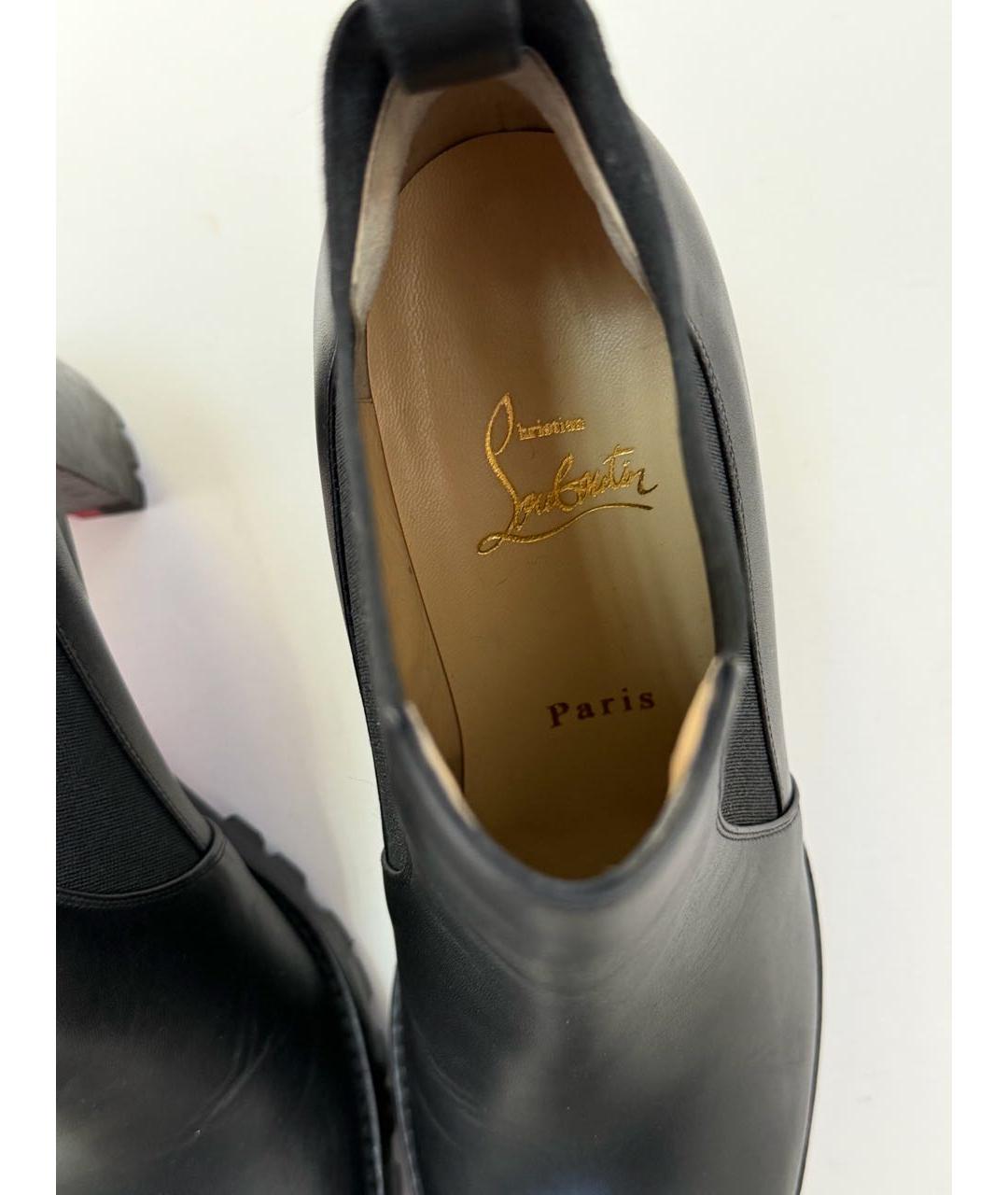 CHRISTIAN LOUBOUTIN Черные кожаные ботильоны, фото 6