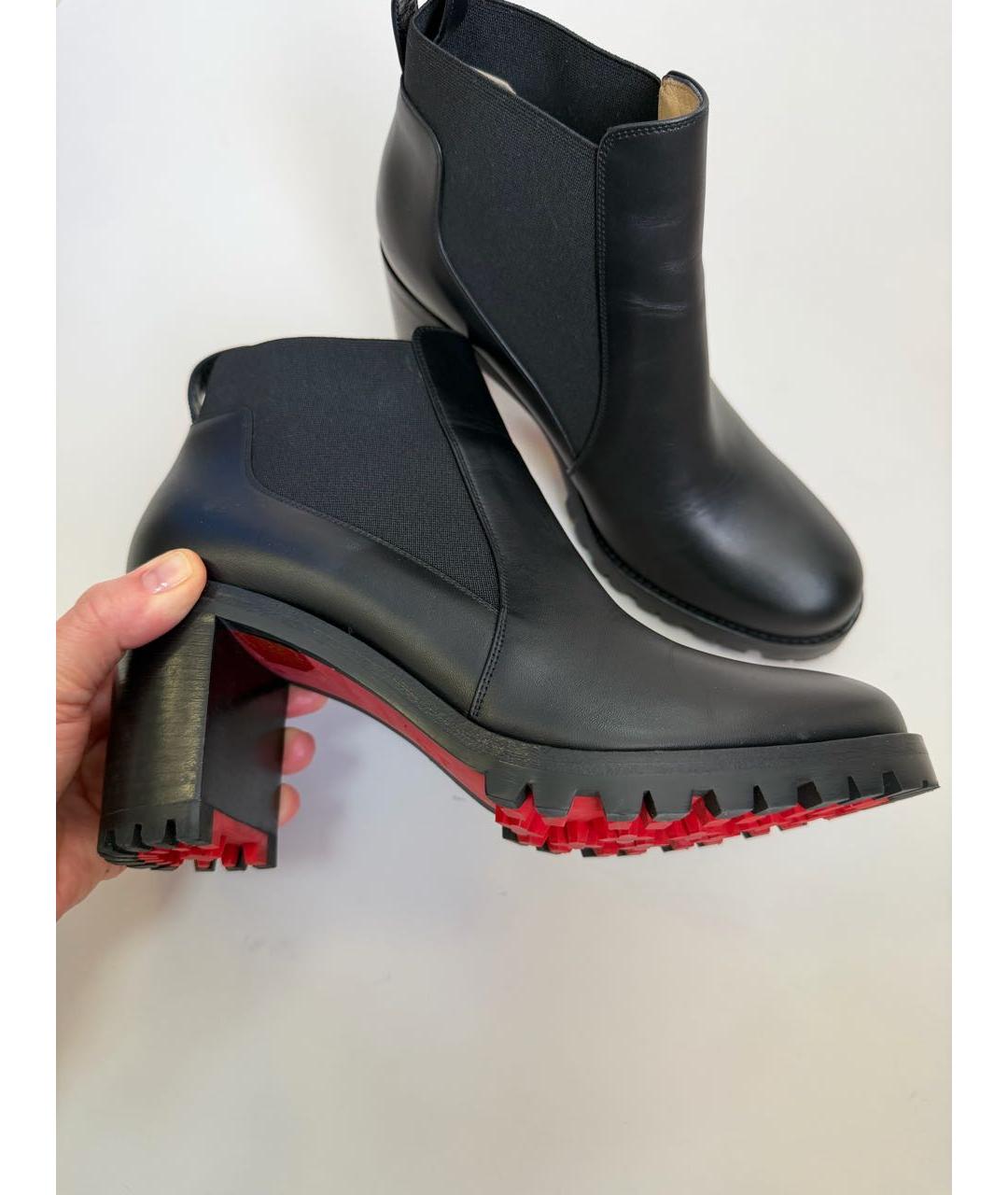 CHRISTIAN LOUBOUTIN Черные кожаные ботильоны, фото 5