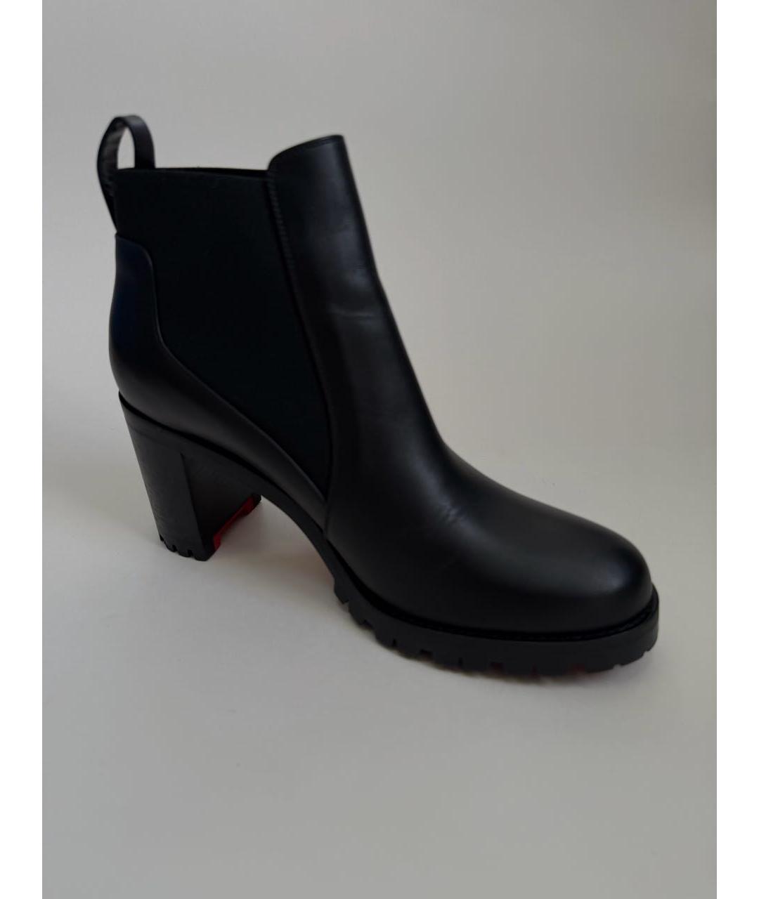 CHRISTIAN LOUBOUTIN Черные кожаные ботильоны, фото 8