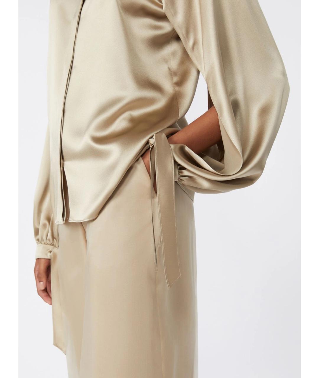 MAX MARA Бежевая шелковая рубашка, фото 5
