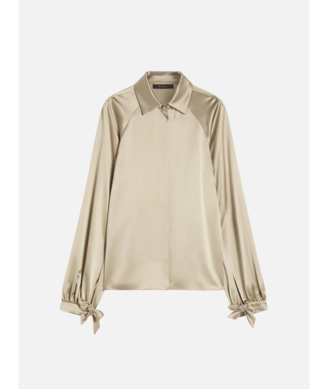 MAX MARA Бежевая шелковая рубашка, фото 6