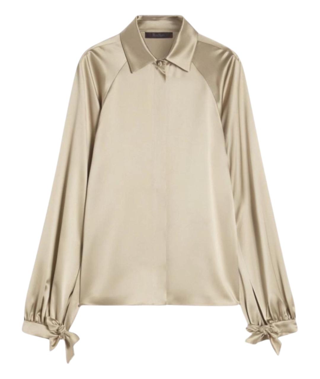 MAX MARA Бежевая шелковая рубашка, фото 1