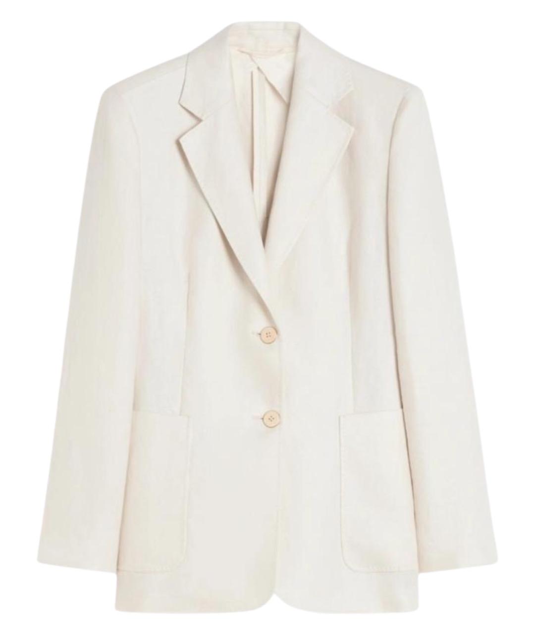 MAX MARA Бежевый льняной жакет/пиджак, фото 1