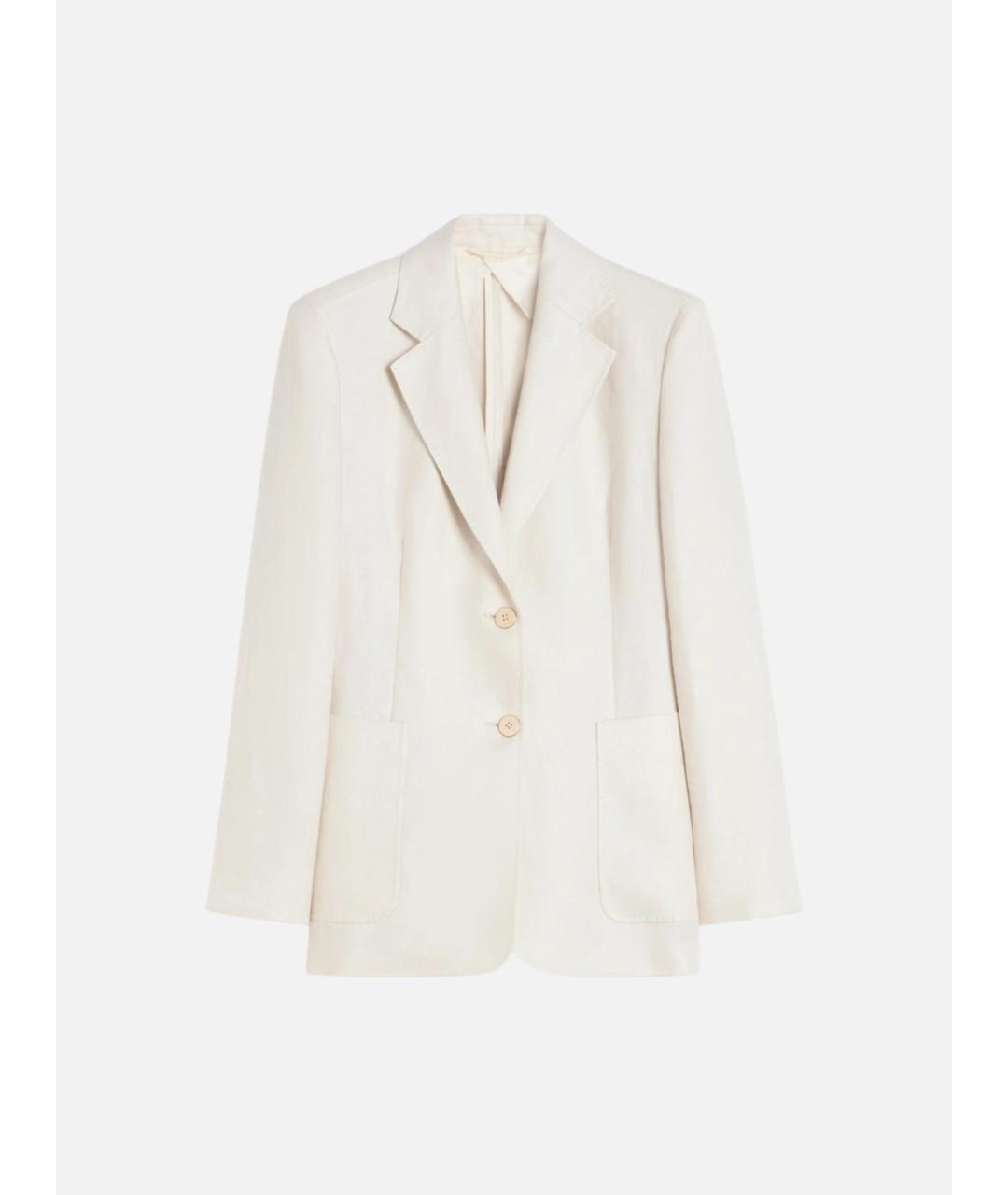 MAX MARA Бежевый льняной жакет/пиджак, фото 5