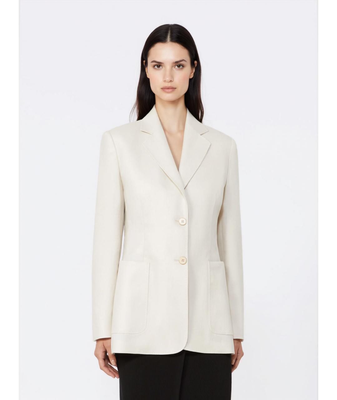 MAX MARA Бежевый льняной жакет/пиджак, фото 3